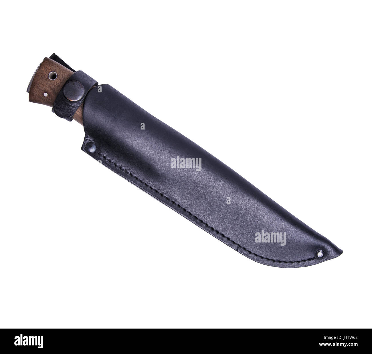 Couteau de chasse en acier gaine en cuir Banque D'Images