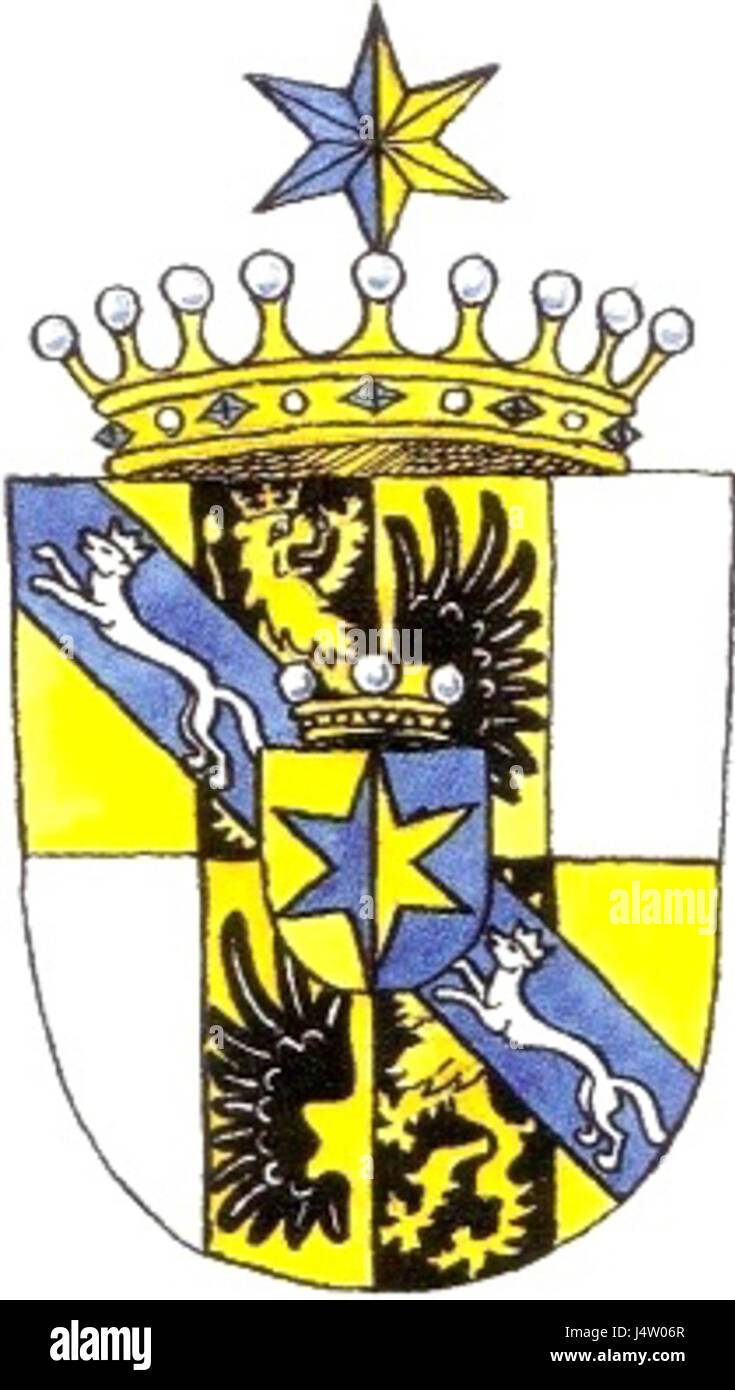 Les armoiries de la famille noble Grafen von Wiser symbolisent leur héritage aristocratique et leur place dans l'histoire européenne. Banque D'Images