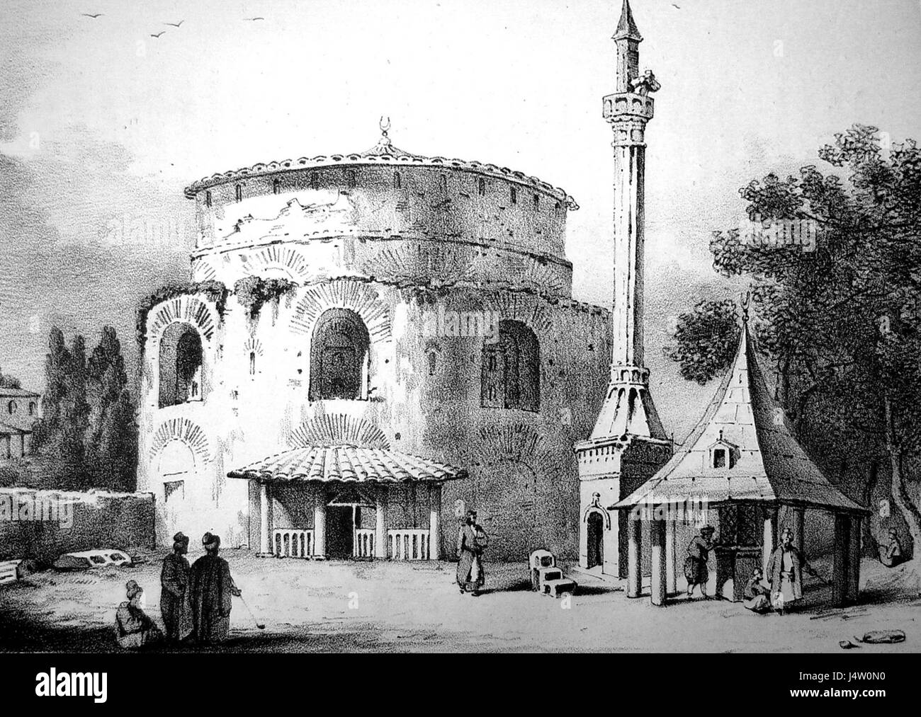 La Rotonde de Thessalonique, en Grèce, est un ancien bâtiment construit à l'origine comme un mausolée. Il a servi à diverses fins au cours des siècles, y compris comme église et mosquée. C’est un monument historique clé de Thessalonique, connu pour sa structure circulaire massive et son architecture impressionnante. Banque D'Images La Rotonde de Thessalonique, en Grèce, est un ancien bâtiment construit à l'origine comme un mausolée. Il a servi à diverses fins au cours des siècles, y compris comme église et mosquée. C’est un monument historique clé de Thessalonique, connu pour sa structure circulaire massive et son architecture impressionnante. Banque D'Images