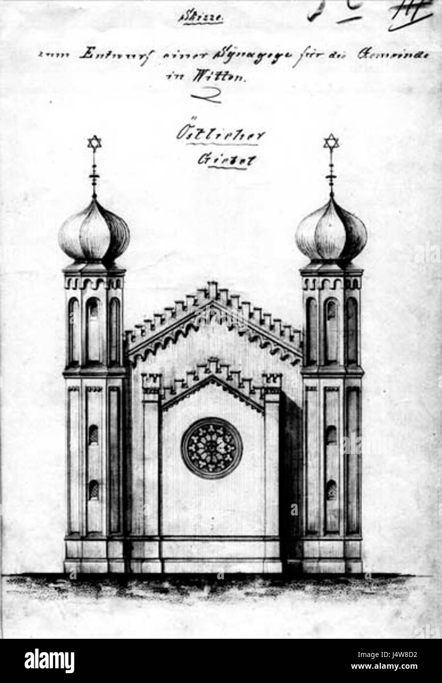 Synagoge Entwurf 1870 Witten Banque D'Images
