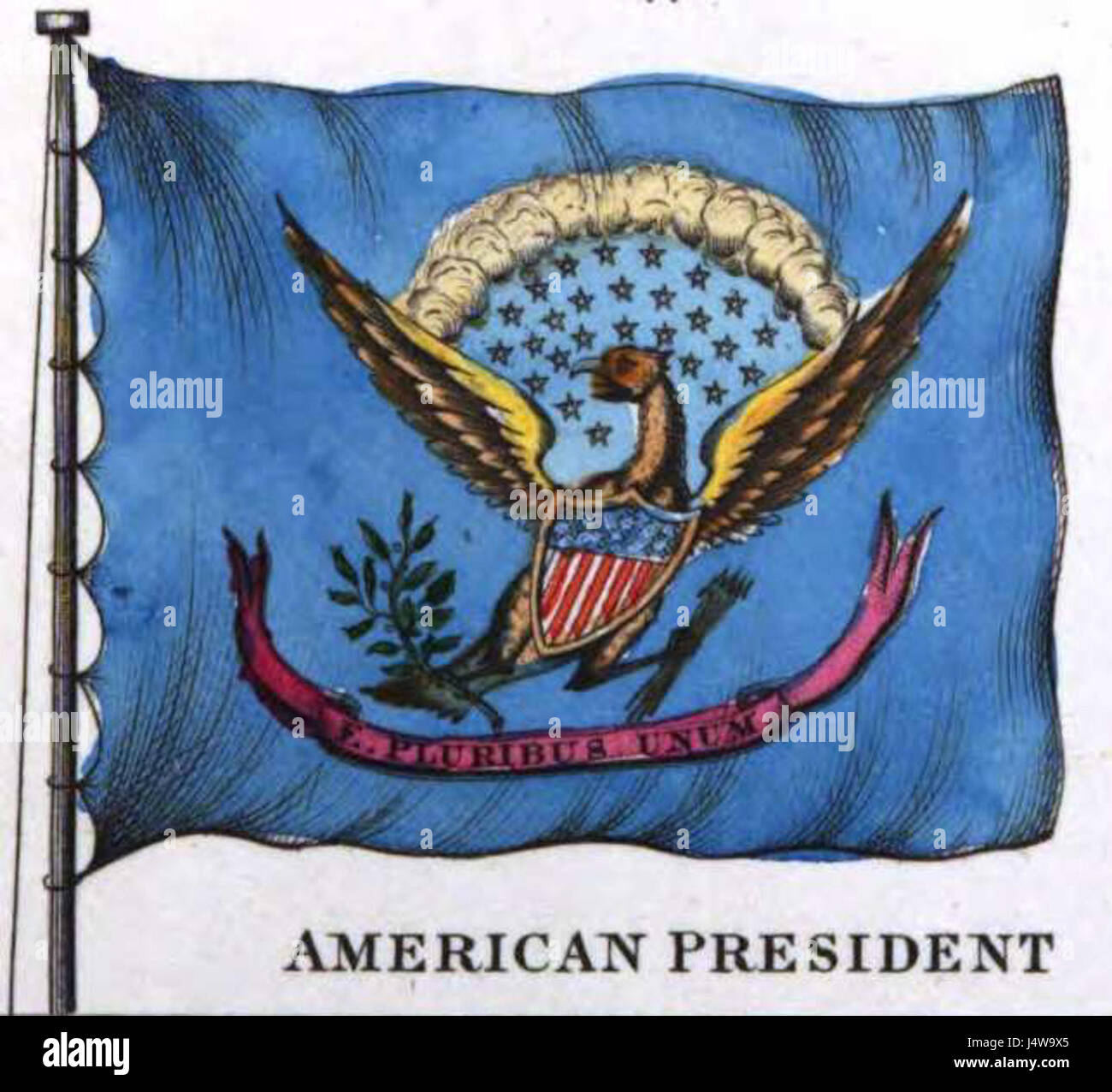 Présidents des USA Flag livre 1848 Banque D'Images