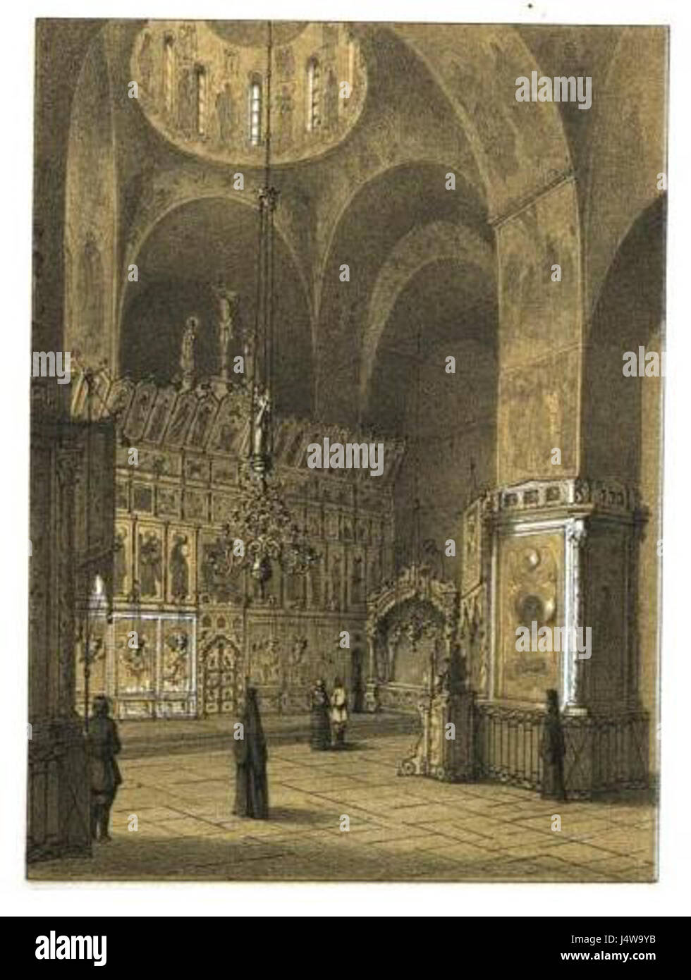 Cathédrale de la Trinité à Serguiev Posad intérieur 1856 Banque D'Images