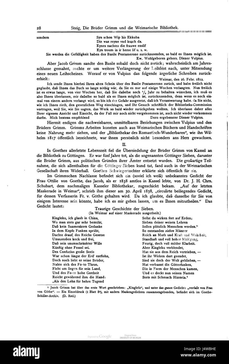 Une image de la page de couverture de 'Zeitschrift fÃ¼r BÃ¼cherfreunde' New Series volume 4, numéro 1, page 28, un magazine littéraire allemand. Banque D'Images