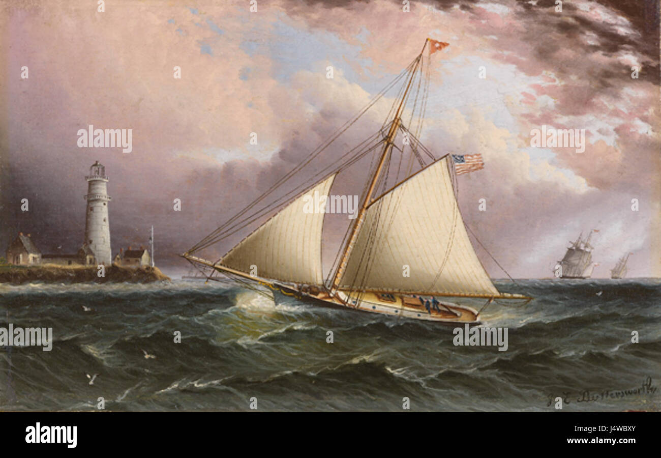 YachtKate BostonLLight byButtersworth MysticSeaport Banque D'Images