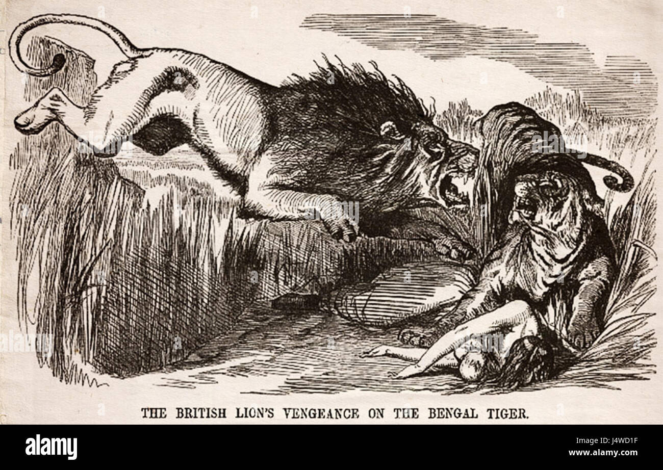 La Vengeance du lion britannique sur le tigre du Bengale Banque D'Images