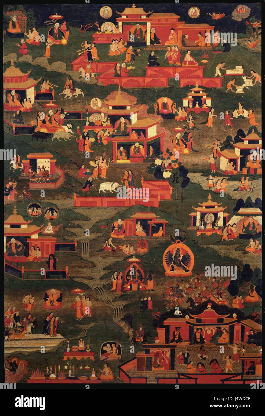 Tonpa Shenrab Histoire de la vie du 19e siècle Collection de Rubin Museum of Art Banque D'Images