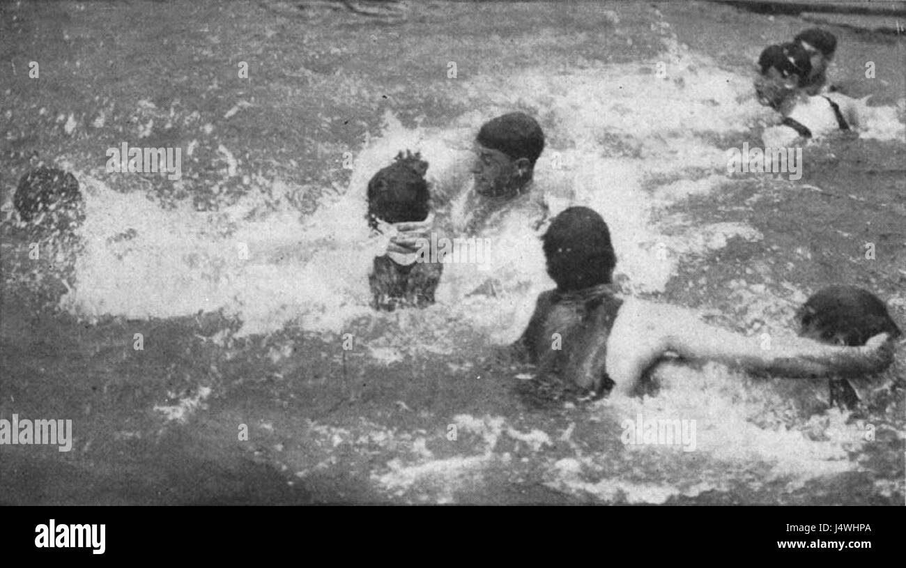 Le water-polo aux Jeux olympiques d'été de 1904 était la première fois que ce sport était inclus dans les Jeux olympiques. L'événement mettait en vedette des équipes des États-Unis et du Canada, les États-Unis remportant la première médaille d'or olympique de water-polo. Banque D'Images