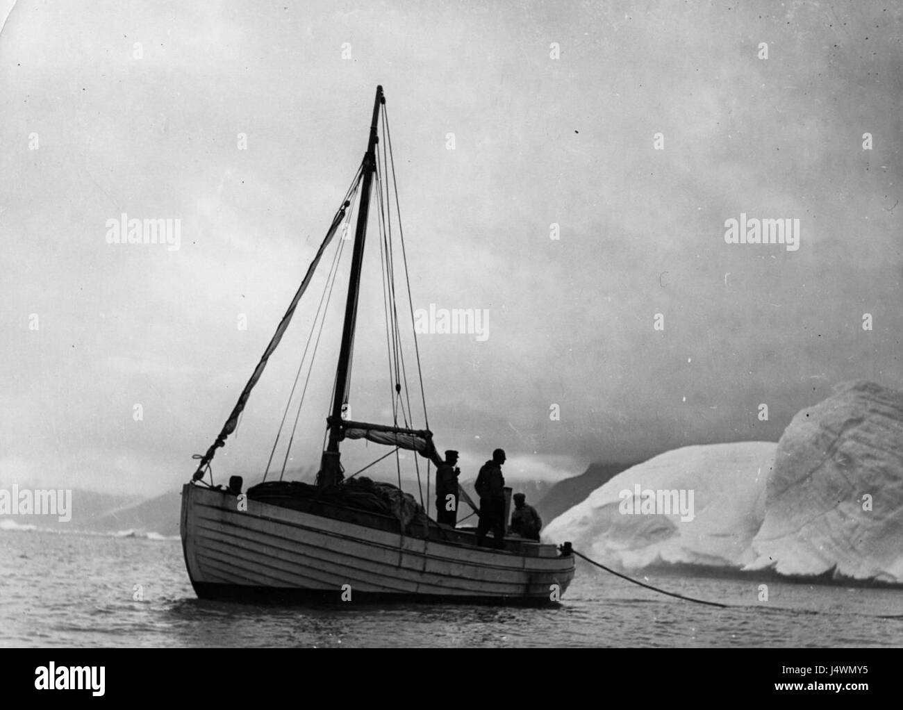 L'expédition Wegener de 1930 est une exploration scientifique importante, dirigée par Alfred Wegener, axée sur les études géologiques et météorologiques au Groenland, contribuant aux premières théories de la dérive continentale. Banque D'Images