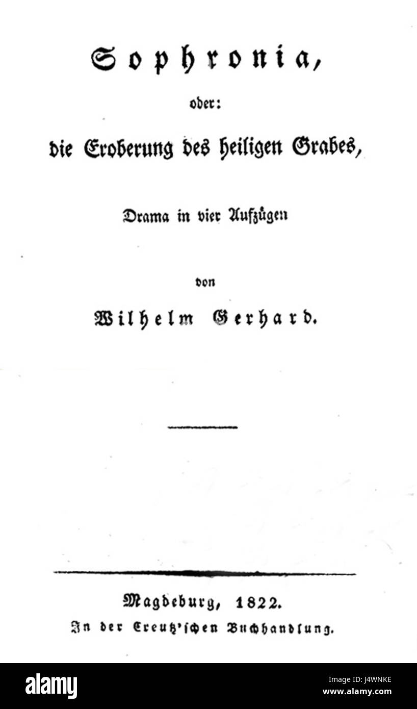 L'œuvre 'Titel Sophronia' fait probablement référence à un titre littéraire ou artistique impliquant un personnage nommé Sophronia. Il peut représenter des thèmes de romance ou de drame, typiques de l'époque où il a été produit. Banque D'Images