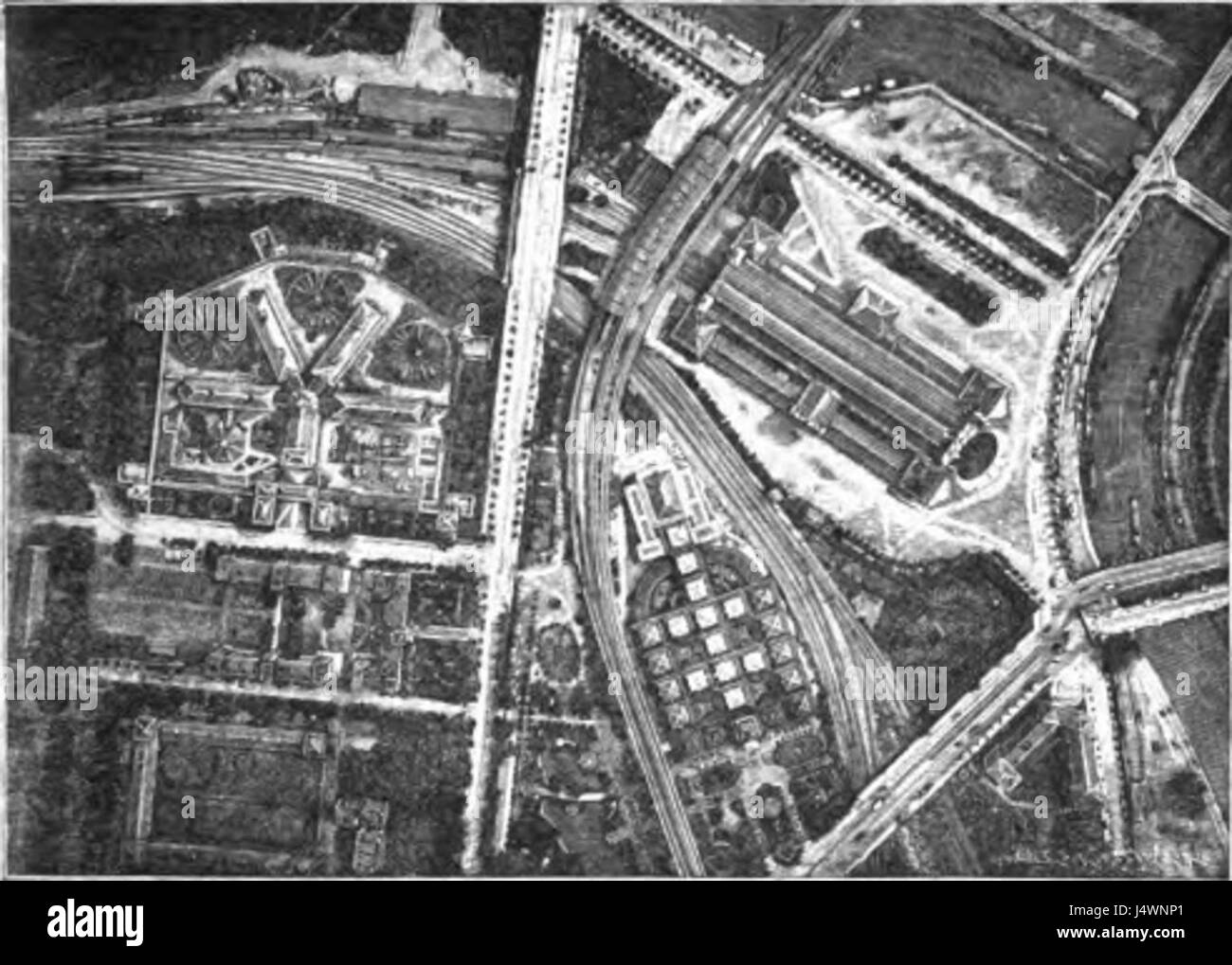 La gare de Lehrter Bahnhof (Lehrter Bahnhof) à Berlin était une gare ferroviaire clé au XIXe siècle, servant de plaque tournante de transport dans le système ferroviaire allemand à l'époque. Banque D'Images