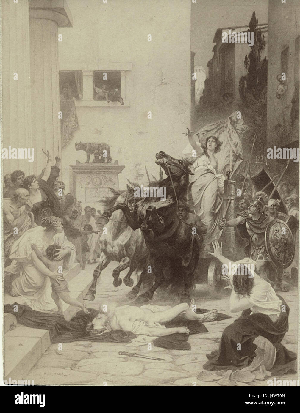 Une référence à Tullia, fille de Servius Tullius, une figure historique romaine antique connue pour son rôle dans l'histoire politique de Rome. Banque D'Images