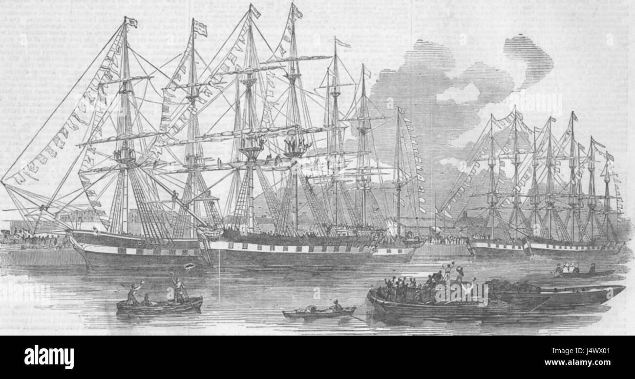 Les navires de l'Association Canterbury étaient un groupe de navires utilisés au XIXe siècle pour transporter des colons en Nouvelle-Zélande. Ces navires, dont le Bangalore et le Dominion, ont joué un rôle clé dans la colonisation de la Nouvelle-Zélande. Banque D'Images