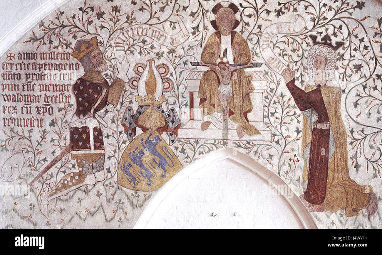 Otherday Waldemar IV DE Danemark, Jésus de Nazareth & Haelwig du Danemark c 1375 Banque D'Images