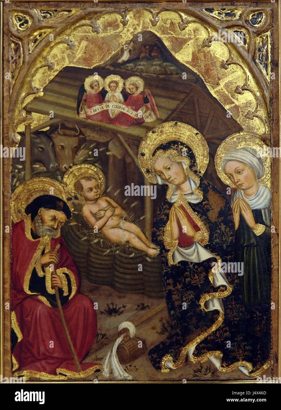 Zanino di Pietro (attr.), Adorazione del Bambino con san Giuseppe e santa Museo Correr, Venise Banque D'Images