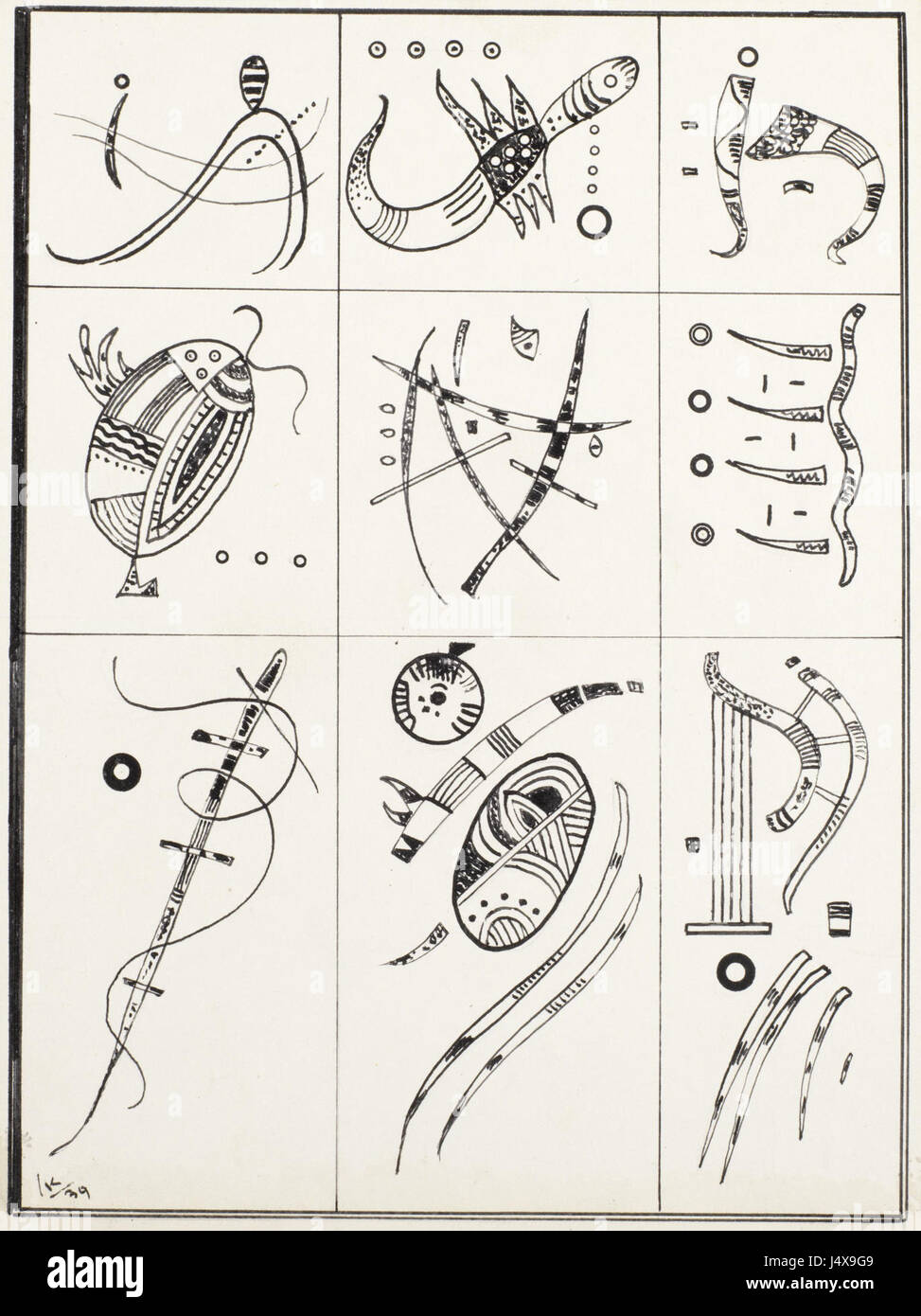 'Ohne Titel' (sans titre) de Wassily Kandinsky, créé en 1939, illustre son expressionnisme abstrait. Connue pour utiliser des couleurs et des formes pour évoquer l'émotion, cette œuvre reflète l'influence de Kandinsky sur Modern compris Banque D'Images 'Ohne Titel' (sans titre) de Wassily Kandinsky, créé en 1939, illustre son expressionnisme abstrait. Connue pour utiliser des couleurs et des formes pour évoquer l'émotion, cette œuvre reflète l'influence de Kandinsky sur Modern compris Banque D'Images