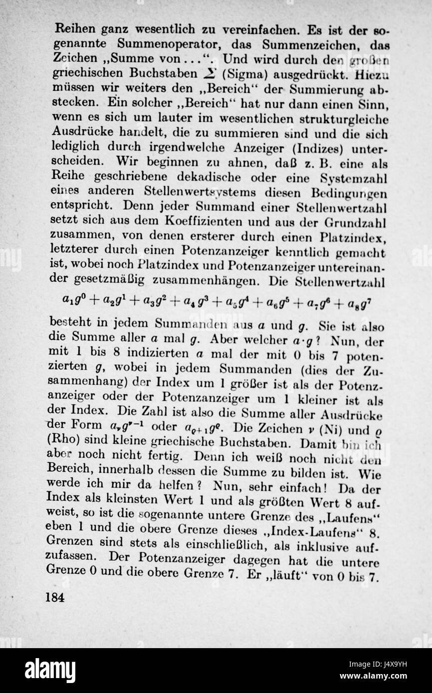 Vom Einmaleins Seite 184 zum Partie intégrante Banque D'Images