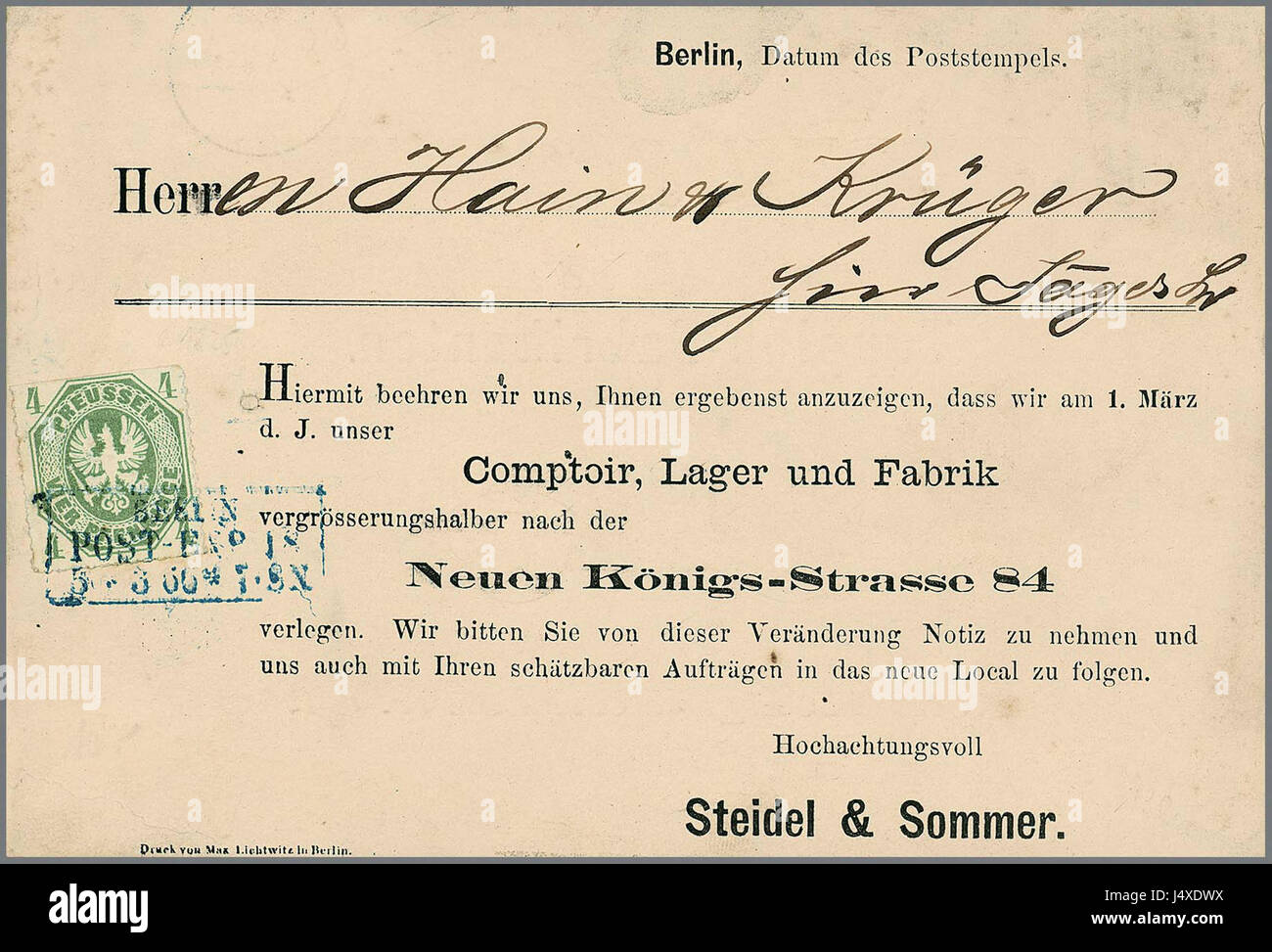 'VertreterkartePreussen' se réfère à une carte représentative ou un document officiel de Prusse, probablement du 18ème ou 19ème siècle. La Prusse était un puissant État allemand, et de telles cartes auraient été utilisées à des fins diplomatiques ou administratives. Banque D'Images