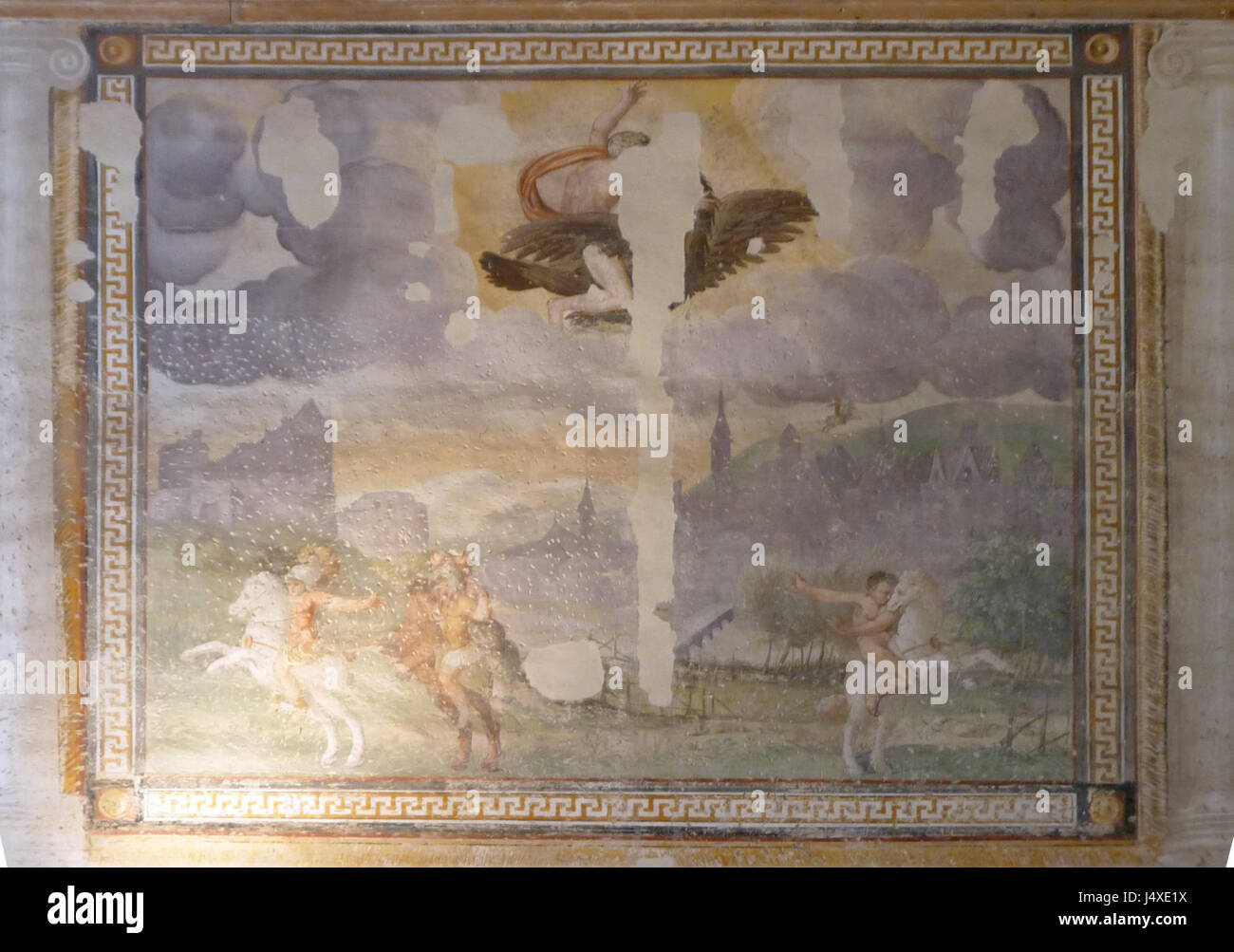 Villa Badoer Fratta Polesine affreschi Giallo Fiorentino paesaggio n06 Banque D'Images