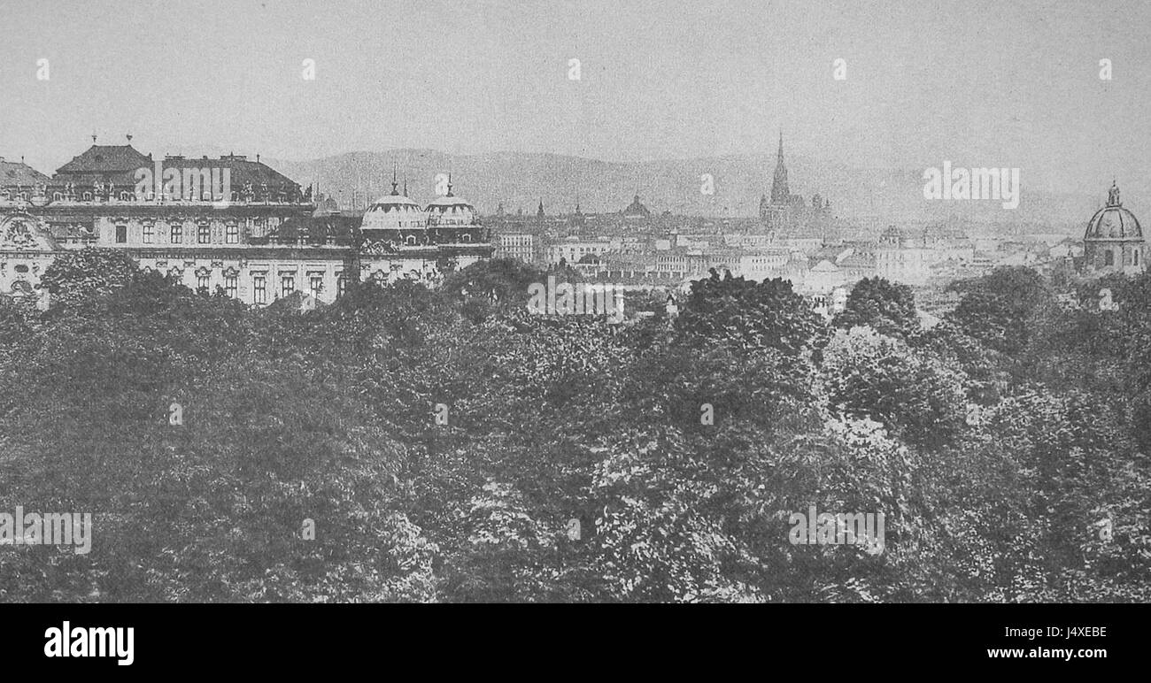 Cette vue de Vienne depuis le Palais Lanckoronski capture la beauté architecturale du city€™, en mettant l'accent sur ses bâtiments historiques et ses panoramas pittoresques. Le Palais lui-même est un monument culturel important au cœur de Vienne. Banque D'Images Cette vue de Vienne depuis le Palais Lanckoronski capture la beauté architecturale du city€™, en mettant l'accent sur ses bâtiments historiques et ses panoramas pittoresques. Le Palais lui-même est un monument culturel important au cœur de Vienne. Banque D'Images