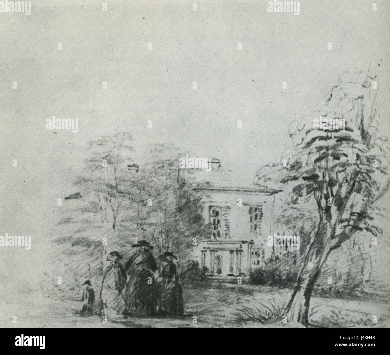 Le croquis de Wivenhoe de Conrad Martens, réalisé en 1858, représente le pittoresque village côtier de l'Essex, en Angleterre, capturant ses paysages et son architecture avec de beaux détails. Martens était connu pour ses œuvres illustrant des milieux naturels et des scènes maritimes au XIXe siècle. Banque D'Images