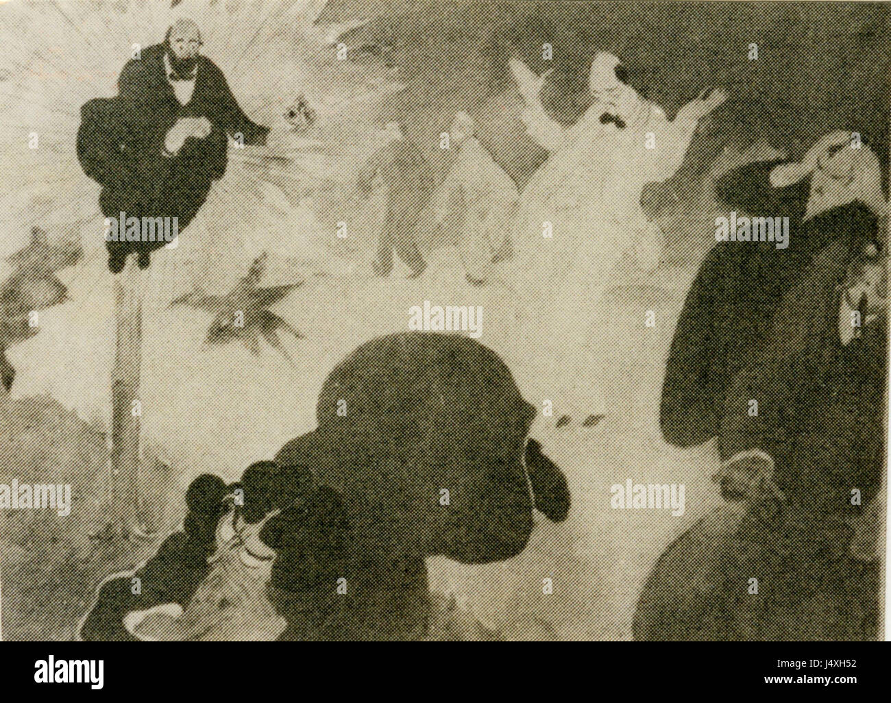 La vision de Cézanne de Tonks est une peinture qui reflète l'influence du style artistique de Paul CÃ©zanne. L'œuvre explore la couleur, la forme et la perspective, caractéristiques de l'approche novatrice de CÃ©zanne en matière de peinture. Banque D'Images