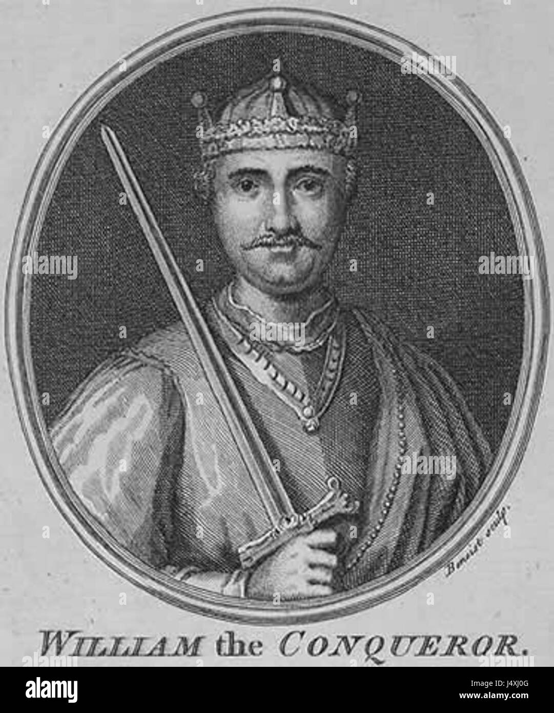 Guillaume le Conquérant, également connu sous le nom de Guillaume Ier d'Angleterre, fut le premier roi normand d'Angleterre, régnant de 1066 jusqu'à sa mort en 1087. Il a conquis l'Angleterre lors de la bataille de Hastings, établissant la domination normande sur les Anglo-Saxons. Banque D'Images