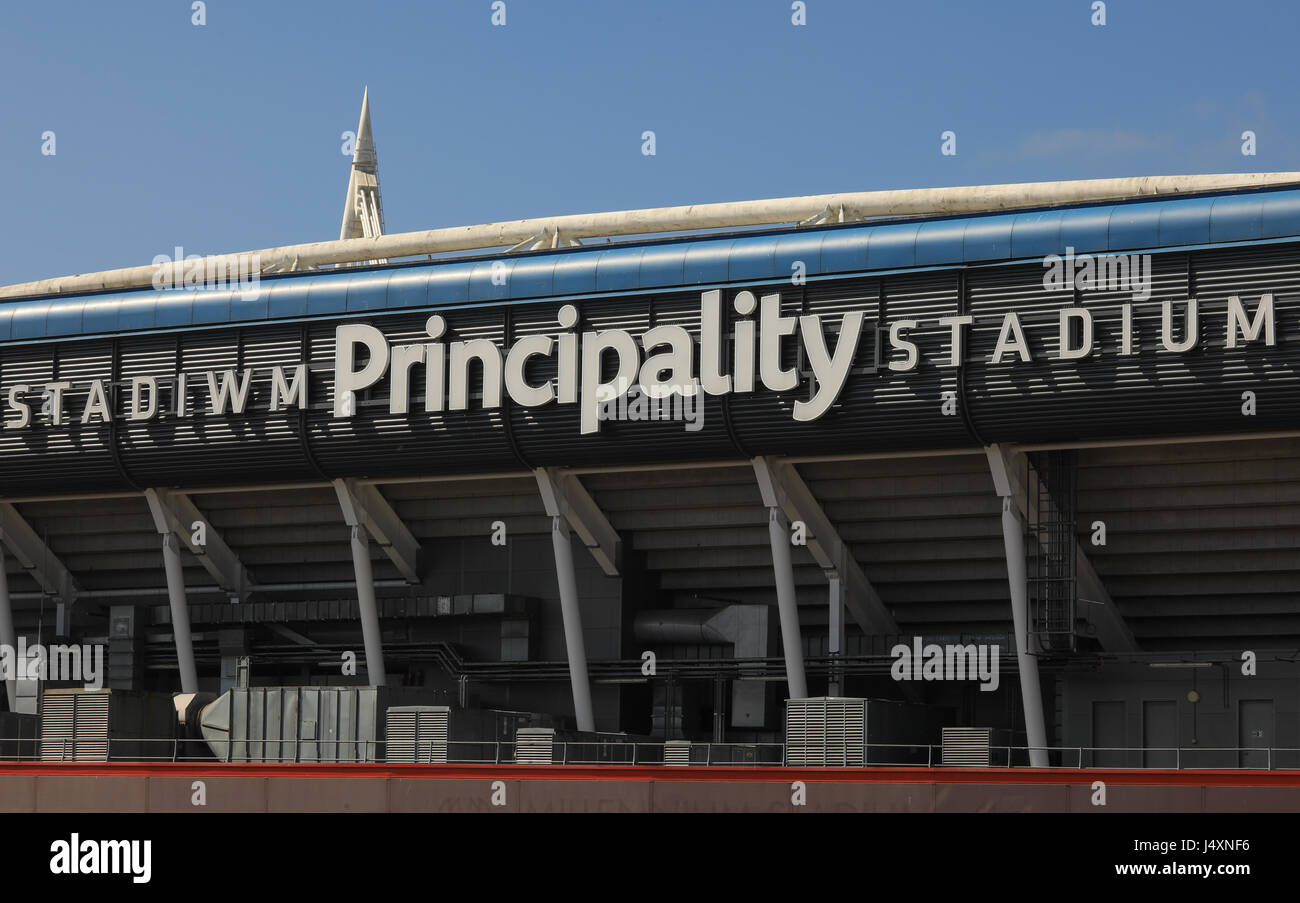 Principauté Stadium, stade du millénaire officiellement, Cardiff, Pays de Galles, Royaume-Uni. Accueil de Rugby gallois et le lieu de la finale de la Ligue des Champions 2017. Banque D'Images