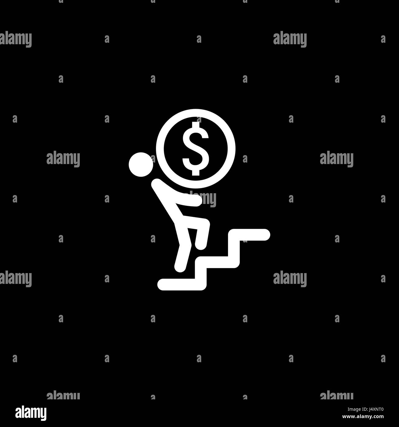 Chemin de la réussite. Concept d'entreprise. Modèle plat. Illustration isolé. Illustration de Vecteur