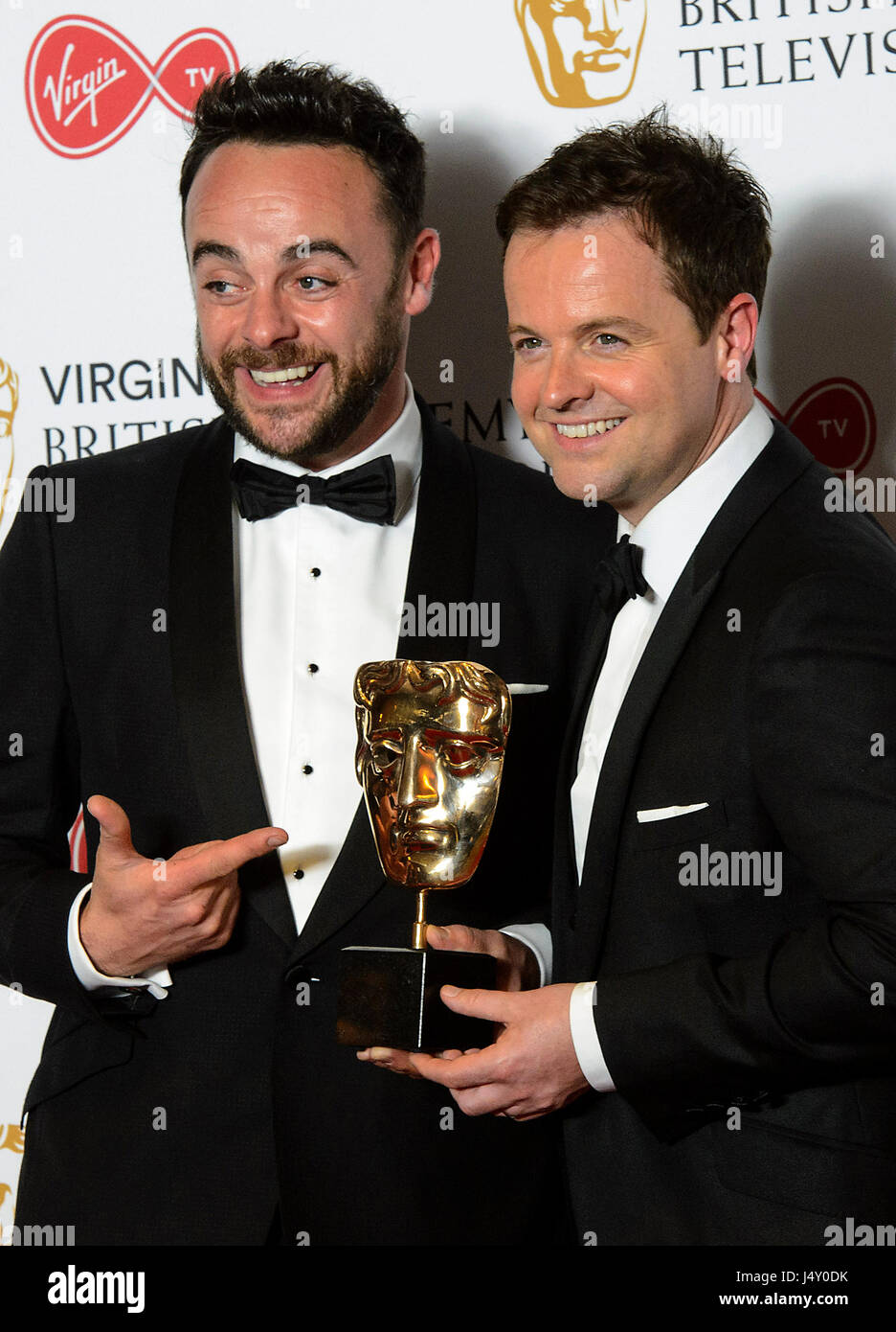 Ant et Dec dans la salle de presse à la Vierge PLAT British Academy Television Awards 2017 qui a eu lieu au Festival Hall à Southbank Centre, Londres. Banque D'Images
