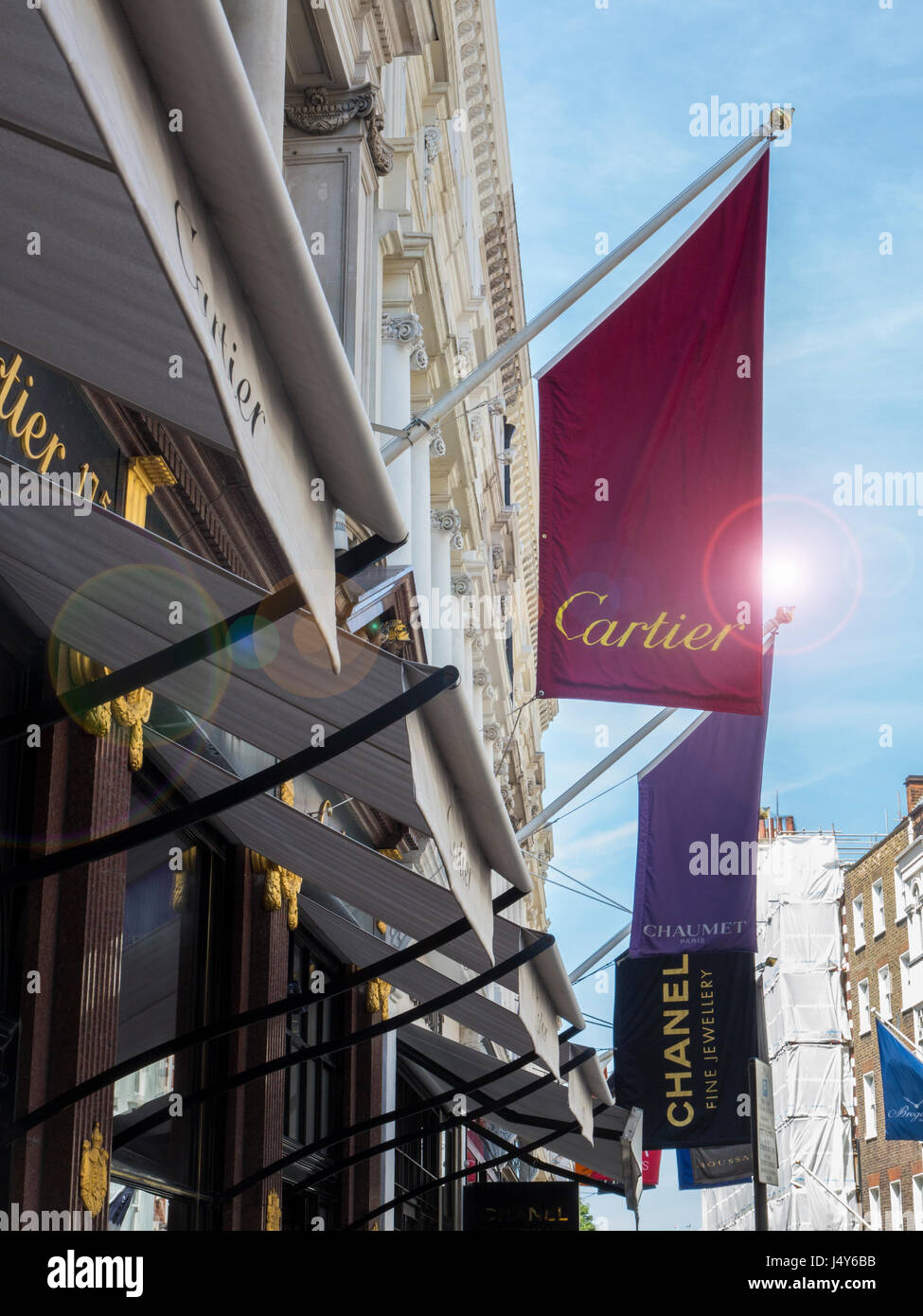Designer de drapeaux à Bond Street Banque D'Images