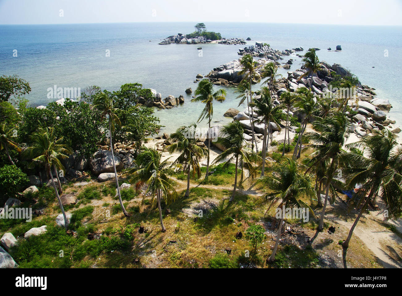 Vue du haut du phare de l'île de lengkuas, belitung, Indonésie Banque D'Images