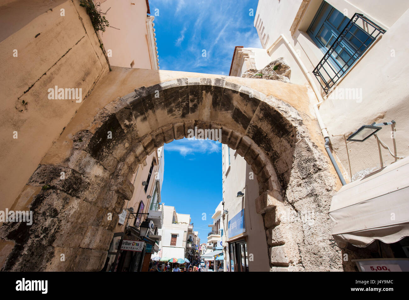 Porte Guora Megali (pili) dans la région de Rethymno, Crète. Banque D'Images