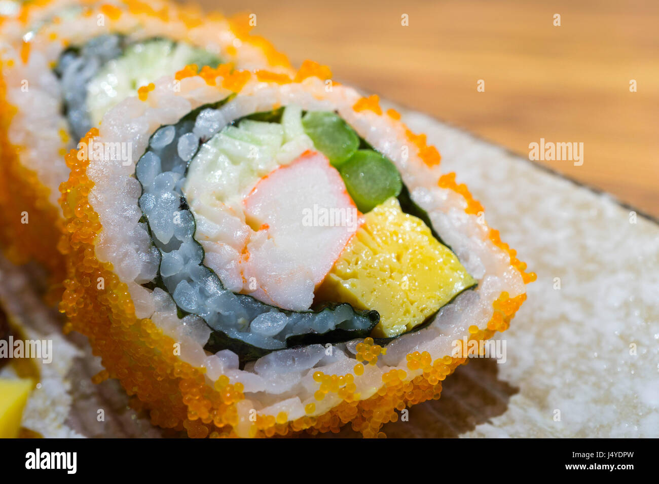 Sushi maki California rolls avec mise au point sélective Banque D'Images