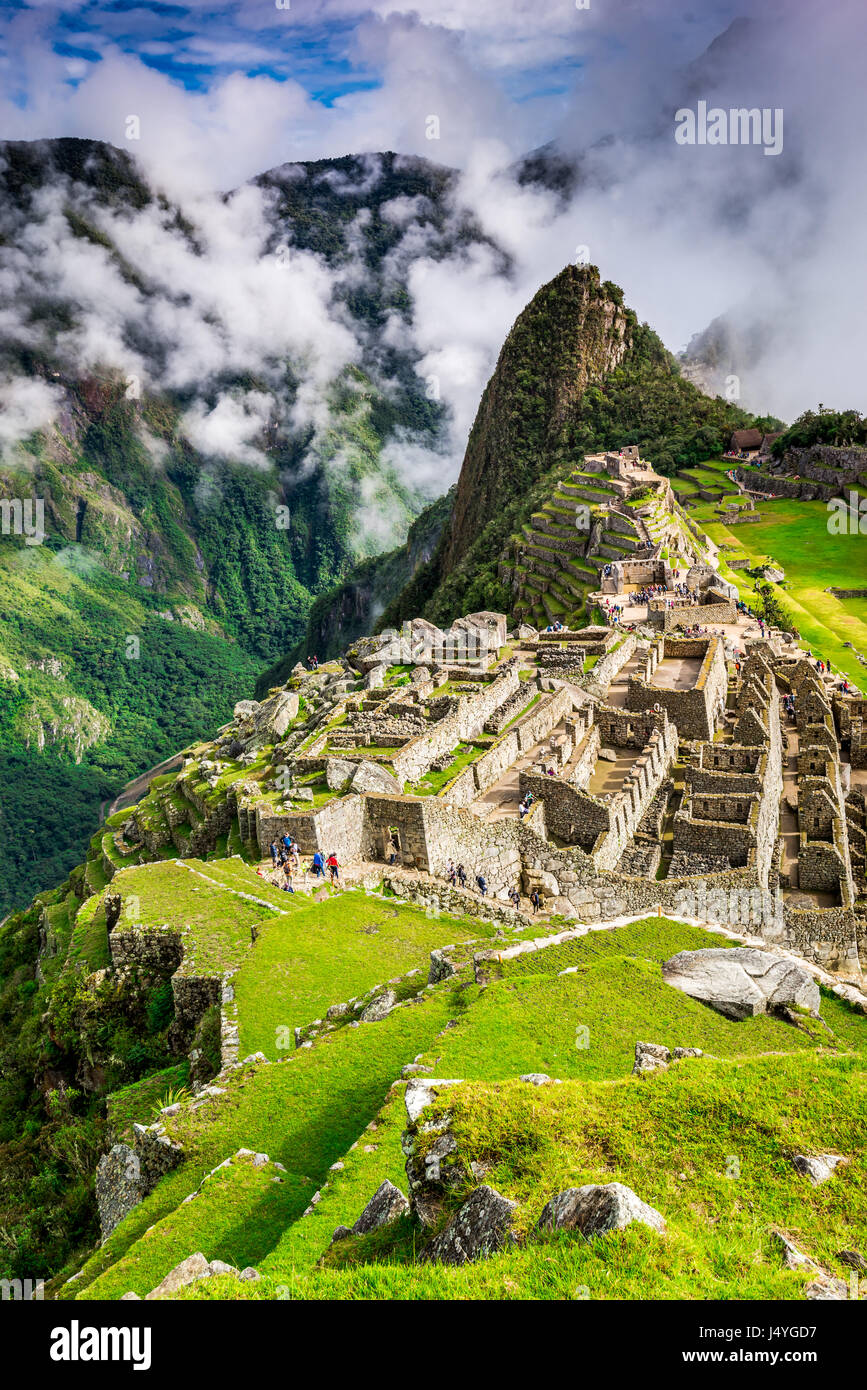 Machu Picchu, Pérou - Ruines de l'Empire Inca, à Cusco ville région, endroit étonnant de l'Amérique du Sud. Banque D'Images