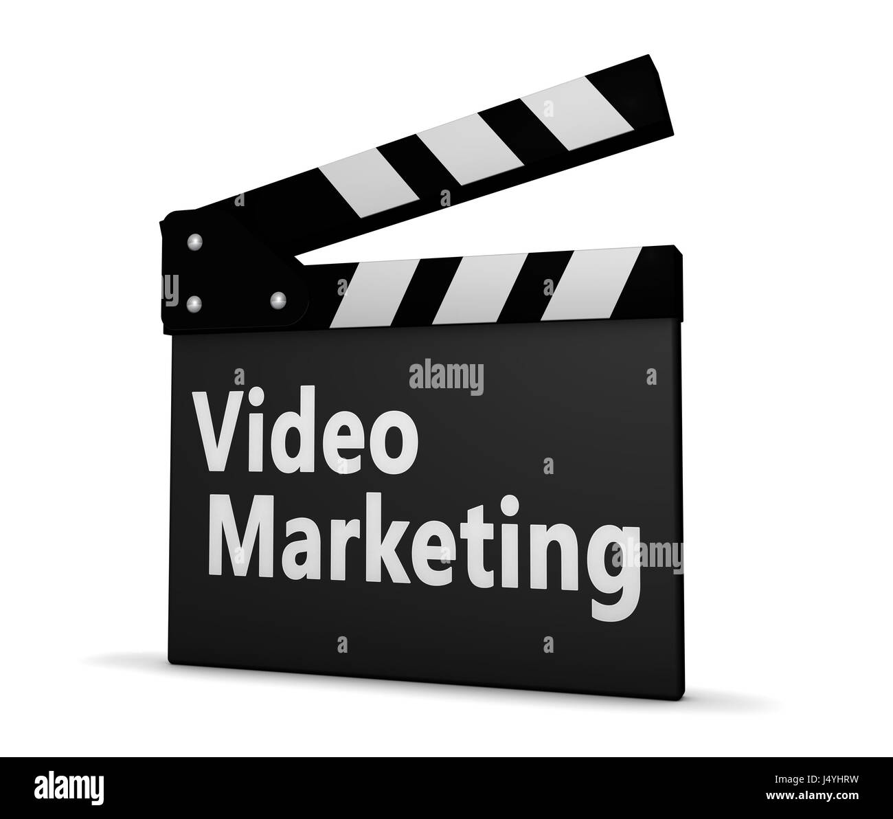 Le marketing vidéo signe sur clapper board 3d illustration. Banque D'Images