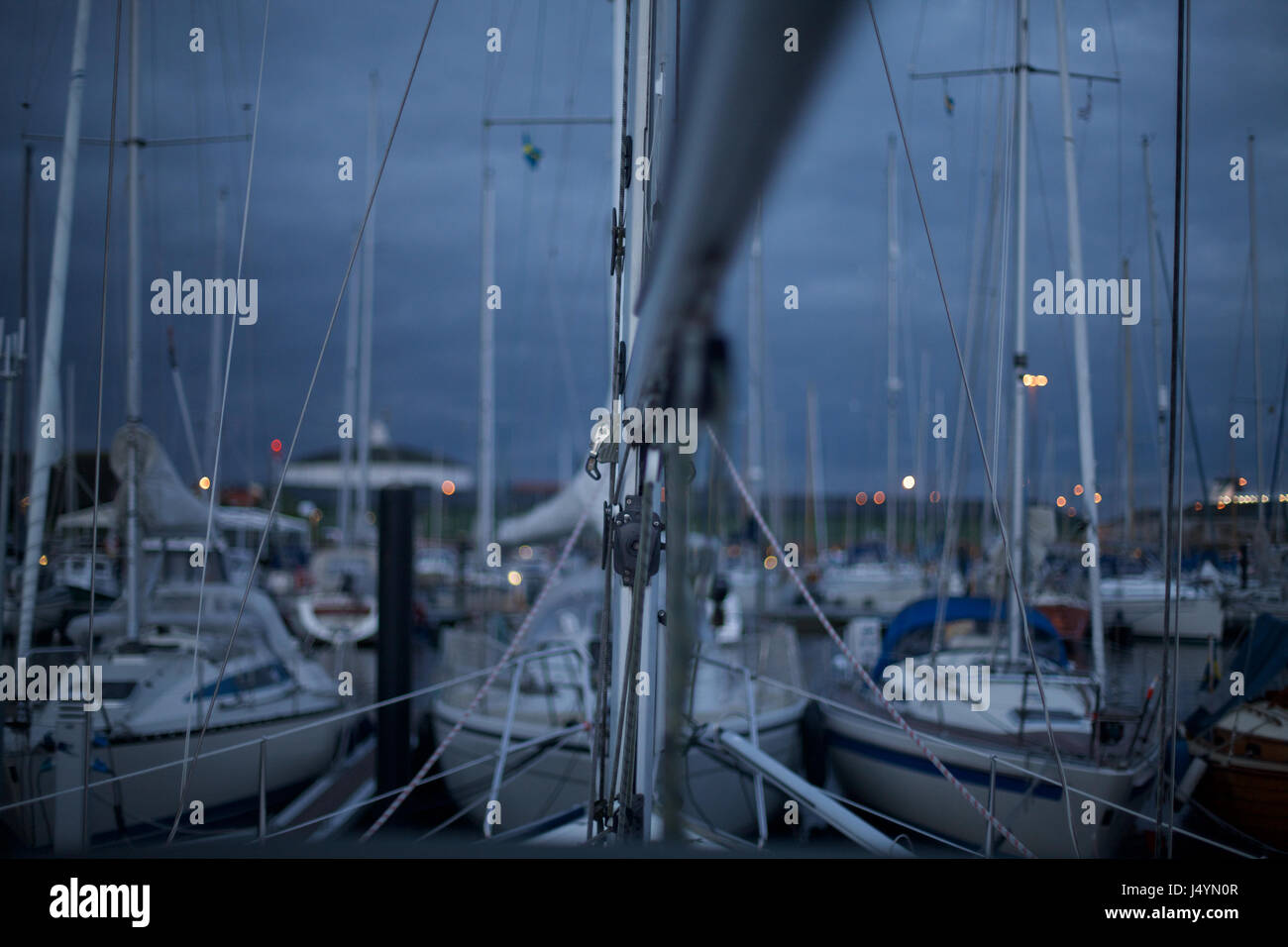 Bateaux à voile à Marina, Kopenhaga Banque D'Images