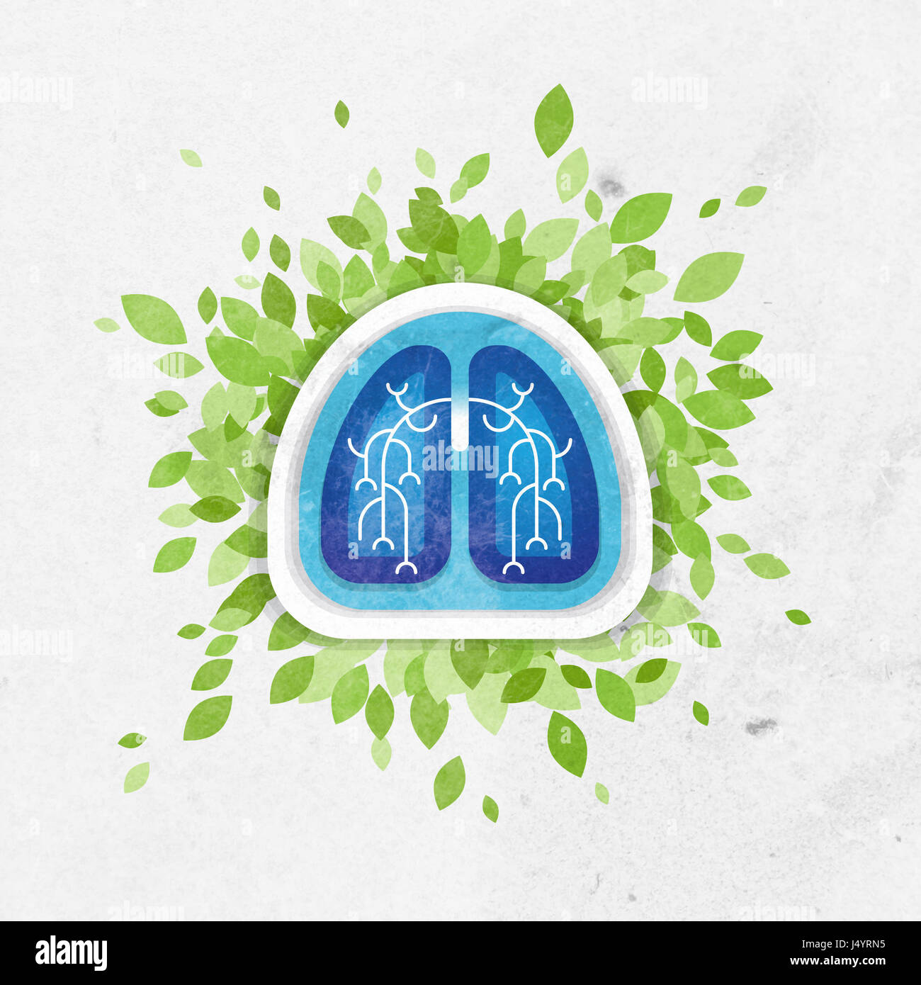 Les poumons et les feuilles Illustration, concept de santé Banque D'Images