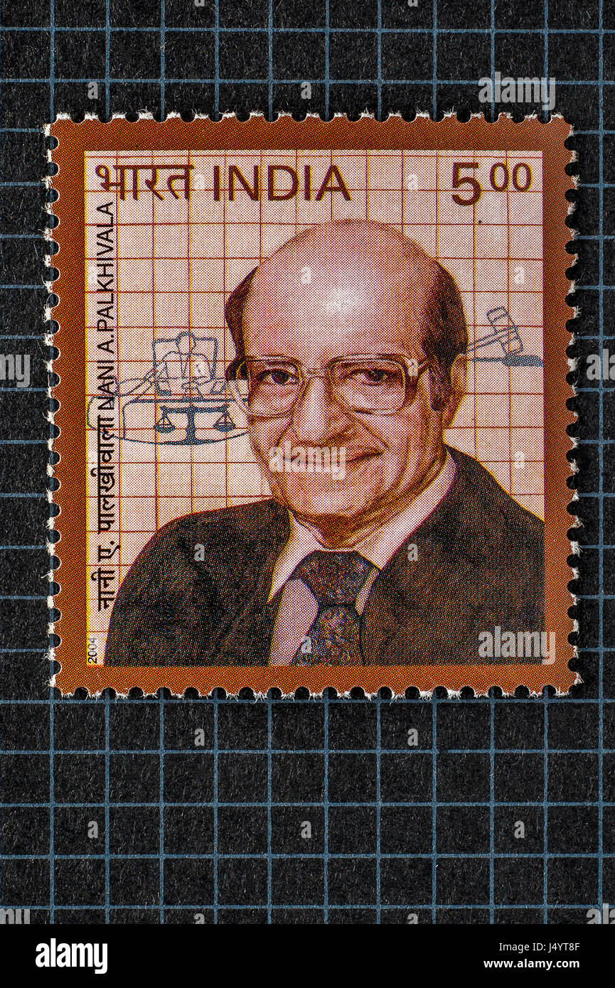 Vintage stamp d'un nani palkhivala, Inde, Asie Banque D'Images
