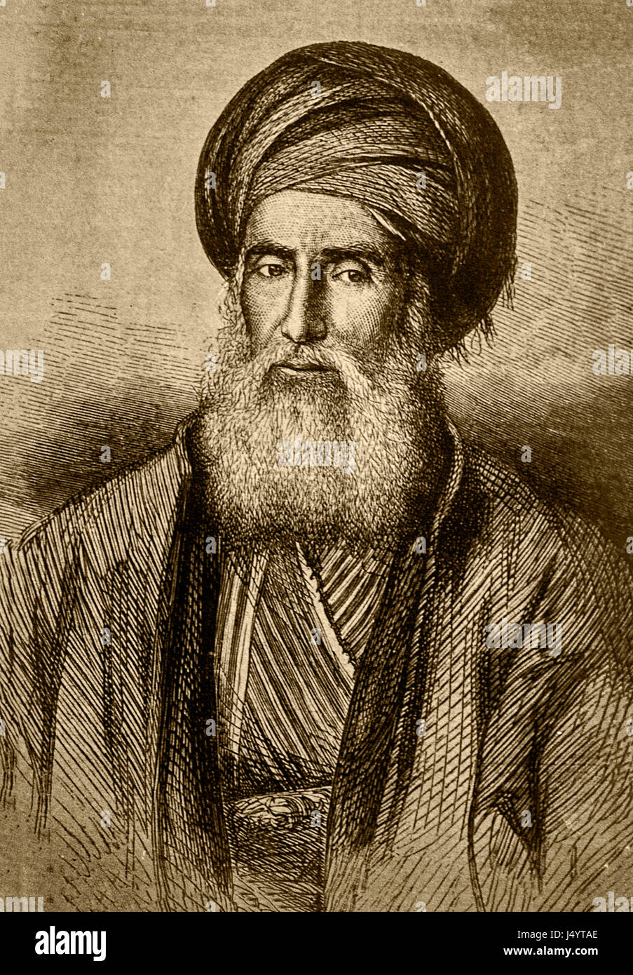 David Sassoon, trésorier de Bagdad, 1817 et 1829, dirigeant de la communauté juive de Bombay, Mumbai, Maharashtra, Inde, 1792 à 1864. Banque D'Images