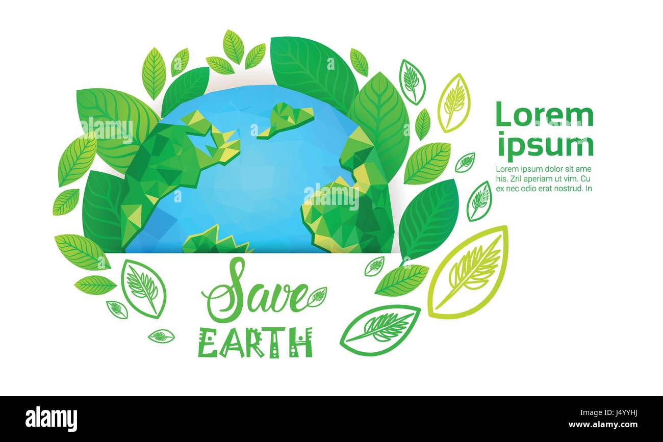 Sauver la Terre La Journée mondiale de l'environnement Protection de l'écologie Maison de vacances Carte de souhaits Illustration de Vecteur