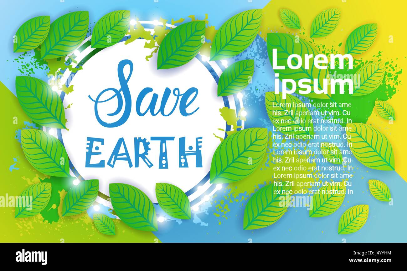 Sauver la Terre La Journée mondiale de l'environnement Protection de l'écologie Maison de vacances Carte de souhaits Illustration de Vecteur