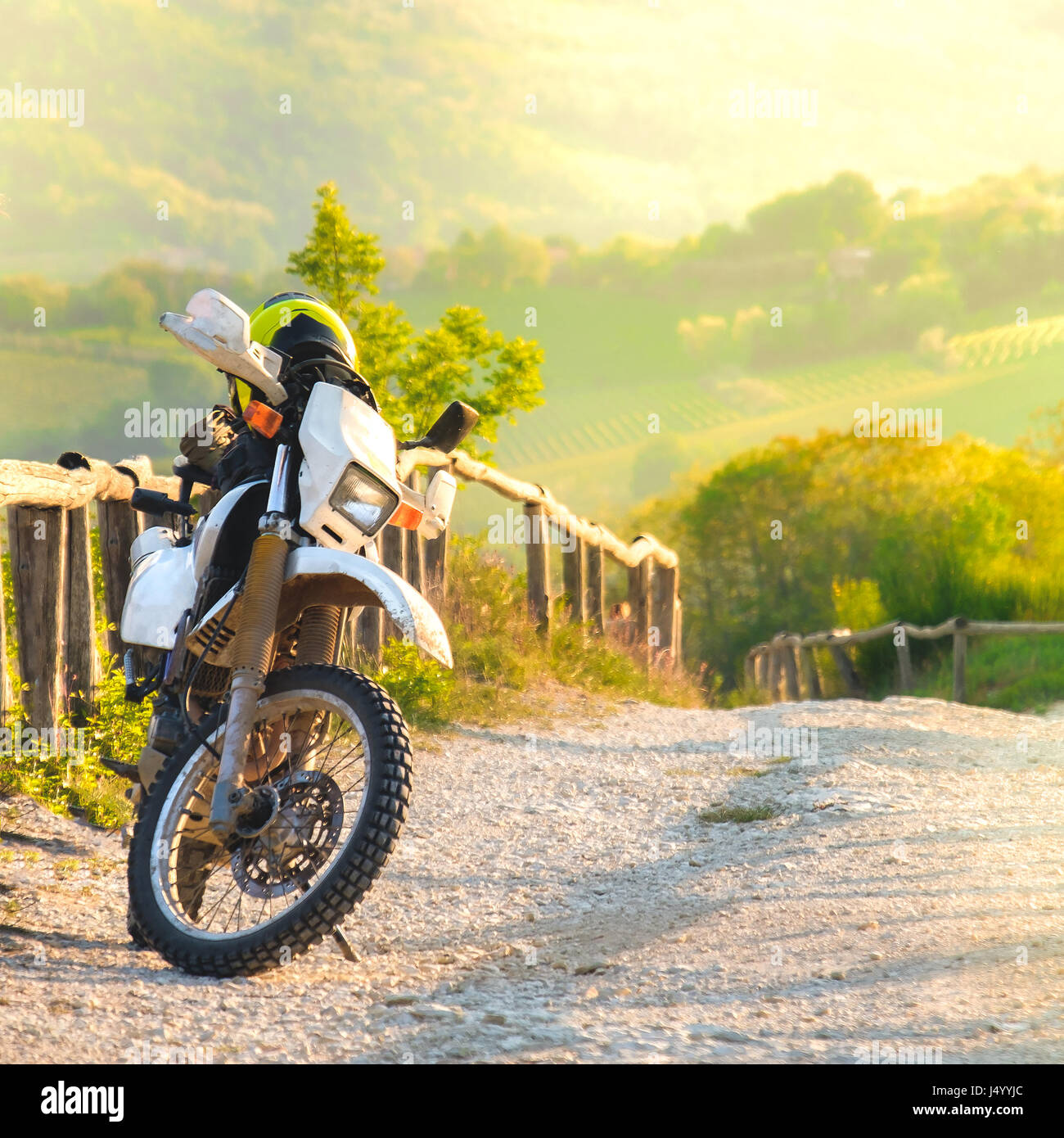 Sunset moto motocross Banque D'Images