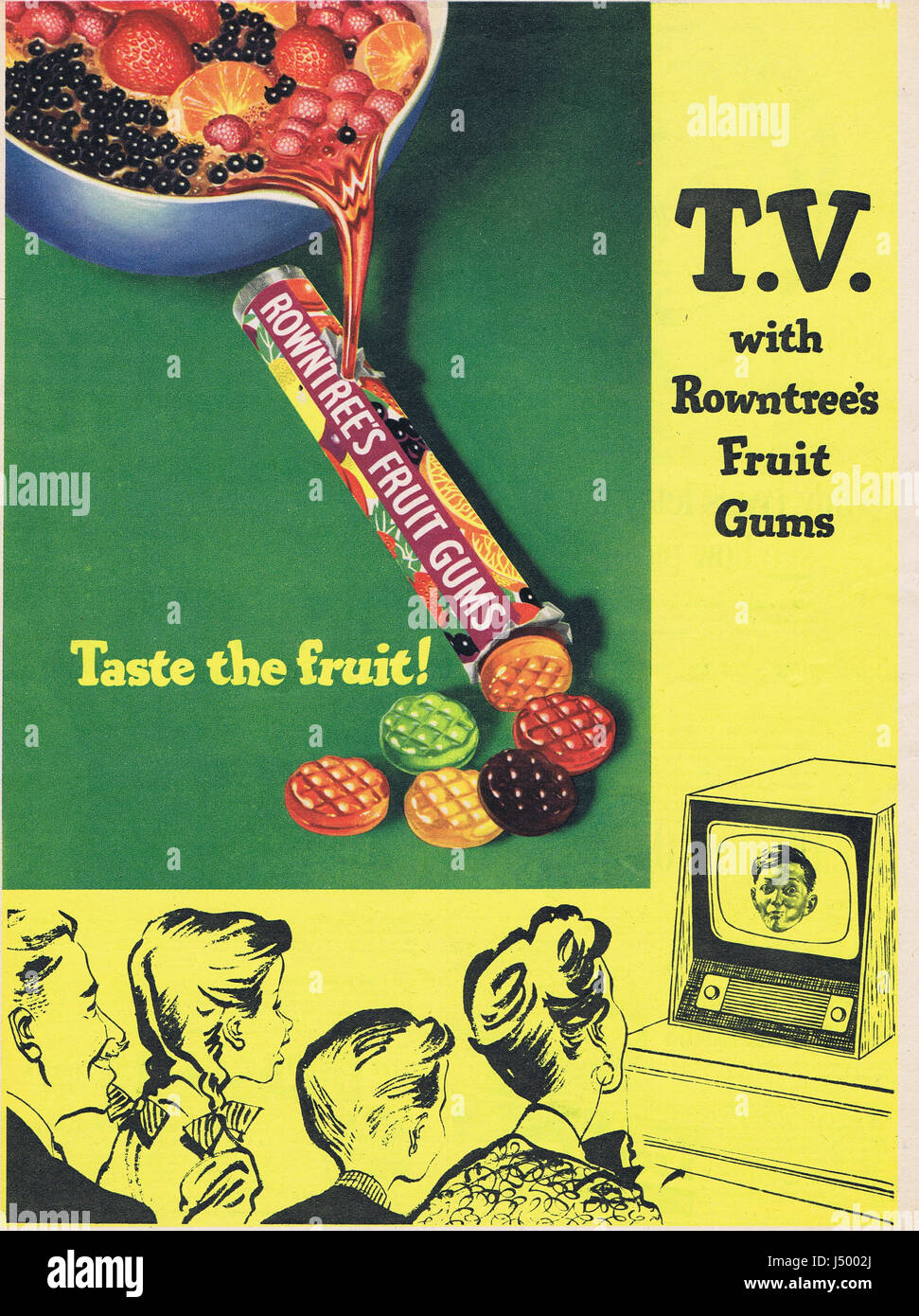 Bonbons Rowntrees Publicité Historique c1950's Banque D'Images