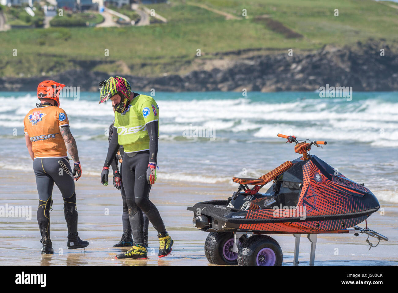 Jet ski, Jetski ; les concurrents à l'IFWA championnats ; Bataille de l'pilotes ; la concurrence ; Sport ; mer ; PWC ; motomarine Fistral Newquay ; ; ; Banque D'Images