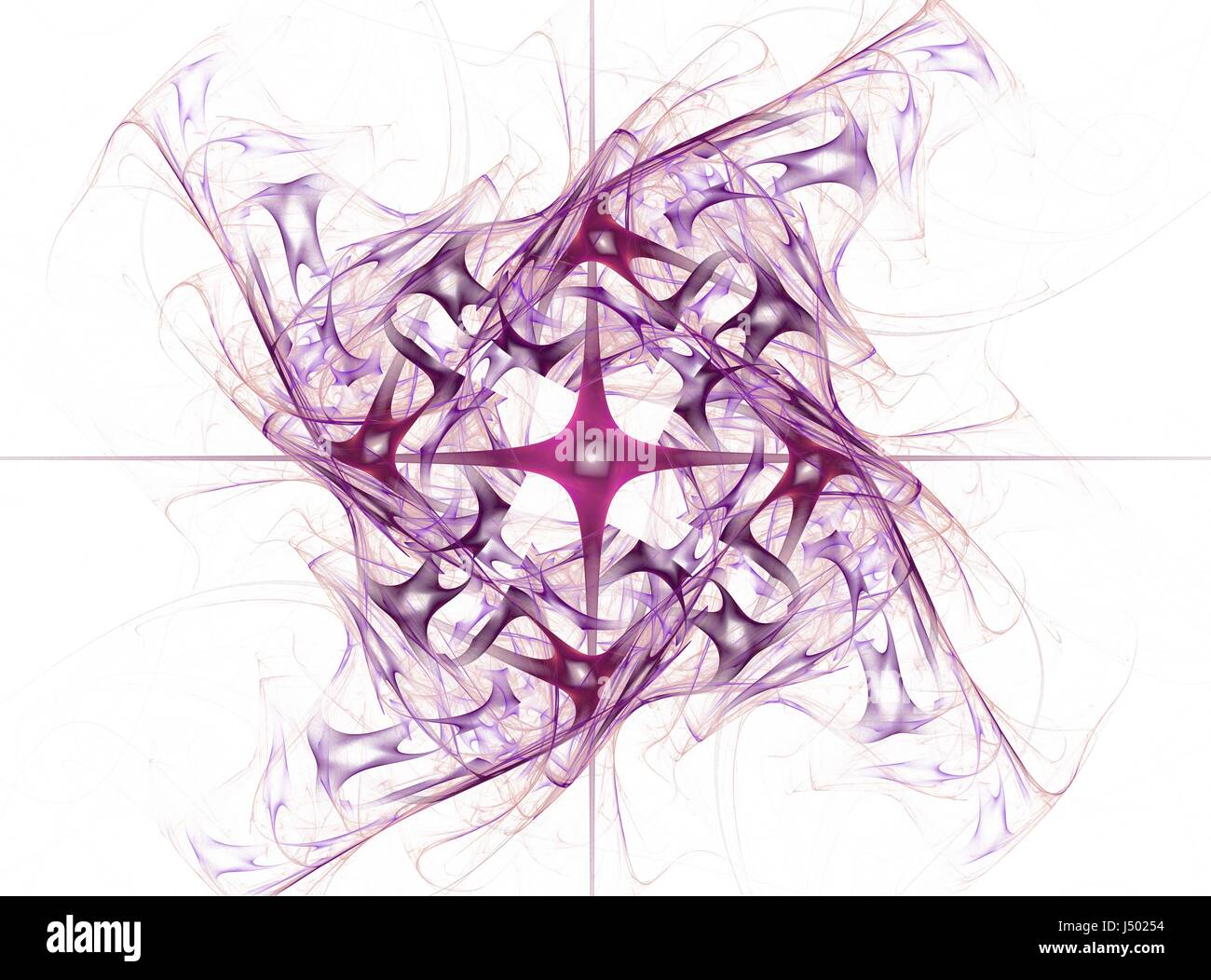 Rendu 3D avec contraste rose abstract floral fractal Banque D'Images