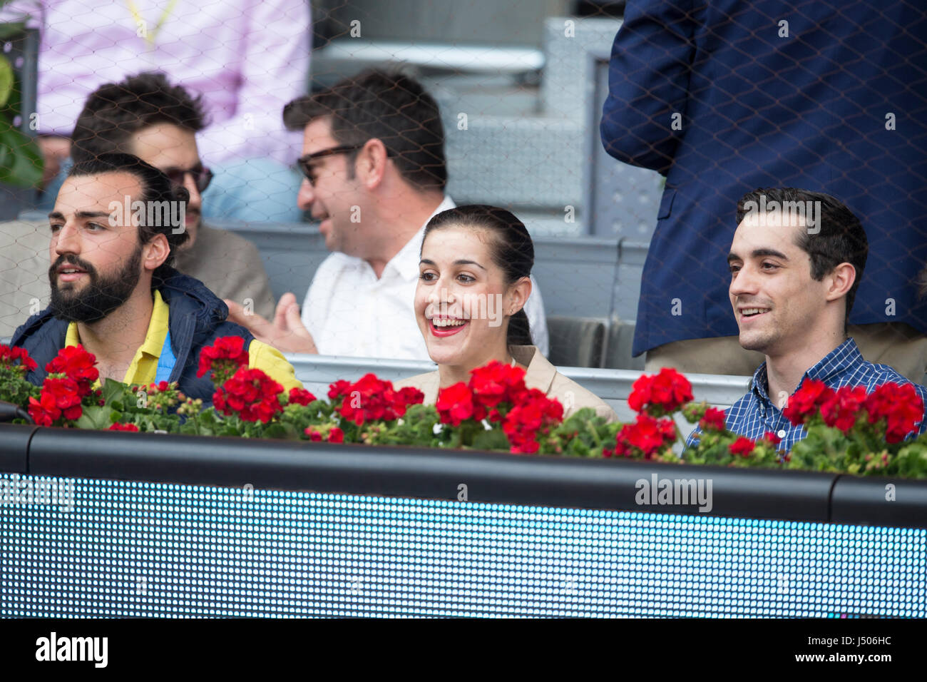 Madrid, Espagne. 14 mai, 2017. Carolina Marin et Javier Fernandez durant le tournoi de tennis Open de Madrid finale match au stade de la Caja Magica de Madrid, le dimanche, 14 mai 2017. Gtres más información : crédit en ligne Comuniación,S.L./Alamy Live News Banque D'Images