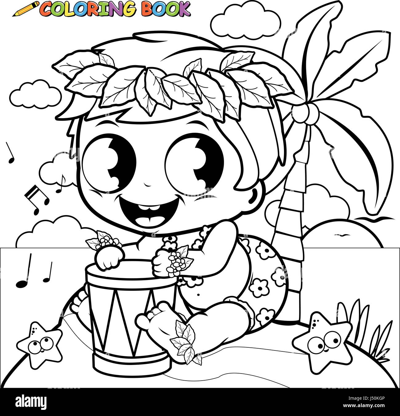 hawaiian drum banque d image et photos alamy coloriage jailbreak emoji