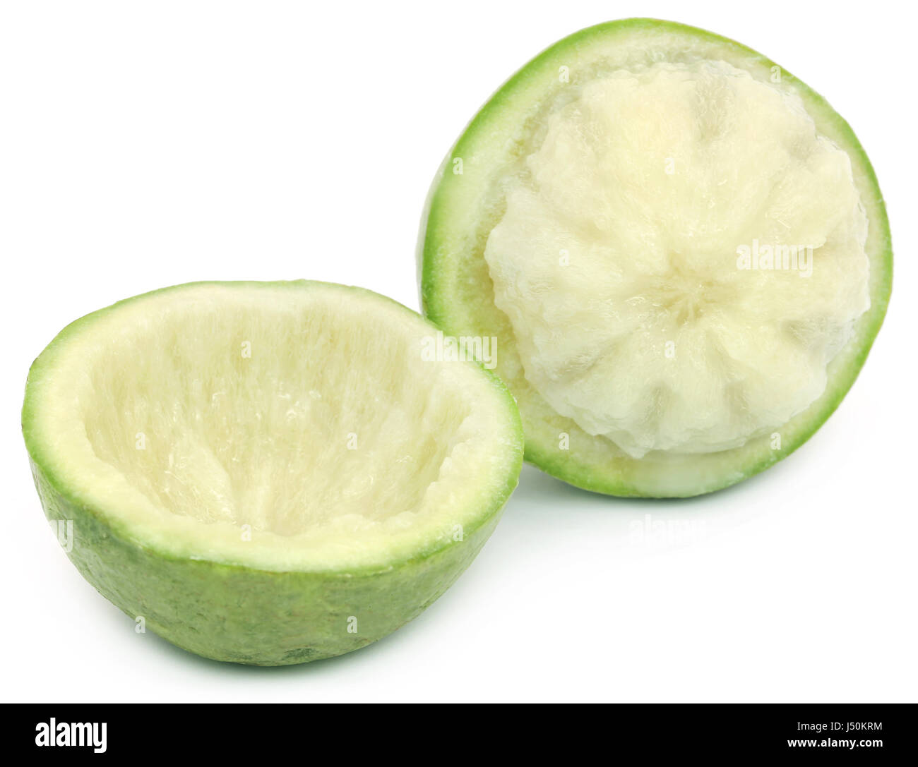 Chrysophyllum cainito ou apple star over white background Banque D'Images