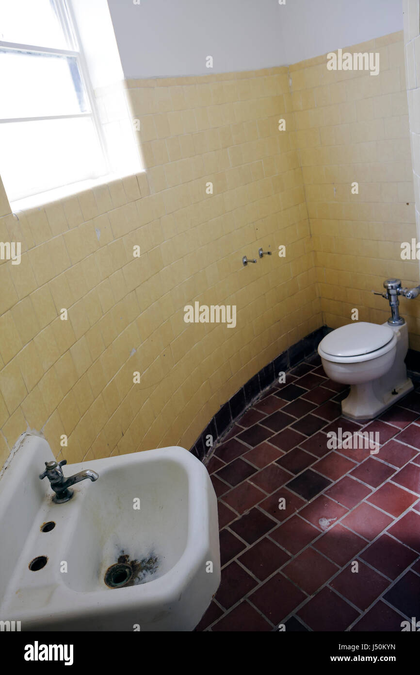 Dothan Alabama, George Washington Carver Interpretive Museum, ancienne gare routière Greyhound, salle de bains de couleur seulement, ségrégation, mouvement des droits civils, Noir Banque D'Images