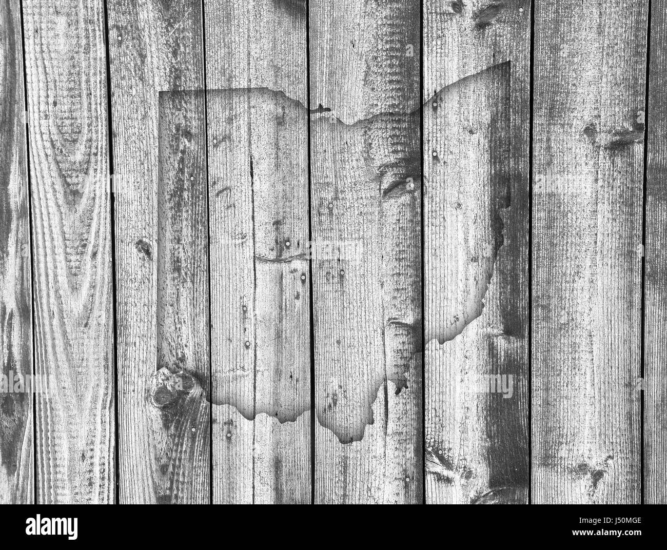 Site de l'Ohio sur Weathered Wood Banque D'Images